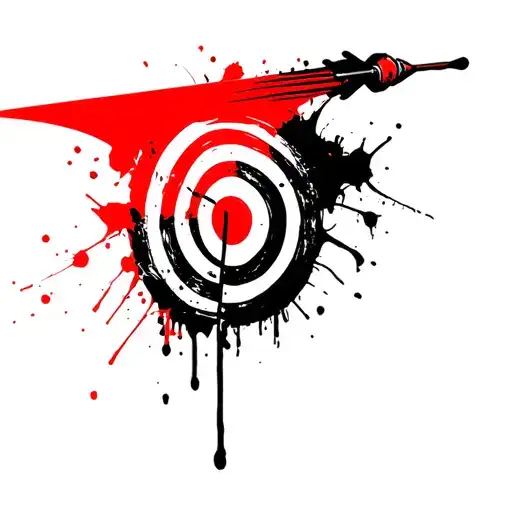 dart hitting the bullseye tattoo design idea