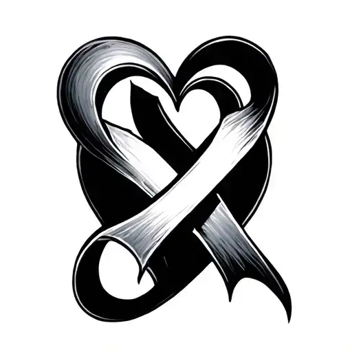heart cross infinity symbol tattoo design idea