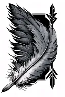 feather, bird, arrow tattoo design idea