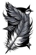 feather, bird, arrow tattoo design idea