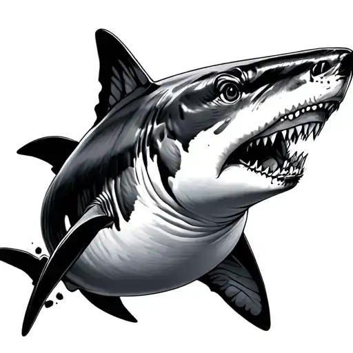 tiger shark tattoo design idea