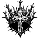Cross And Thorn Crown tattoo design idea