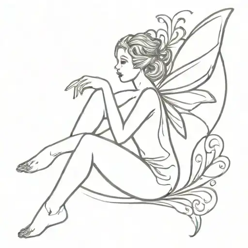 loc fairy tattoo design idea