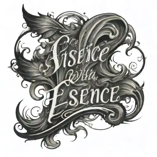 The word Essence with a wispy font. tattoo design idea