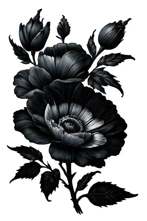 April and November birth flowers intertwined fine line tattoo tattoo design idea