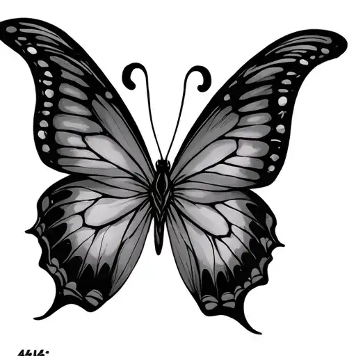 444 Butterfly tattoo design idea