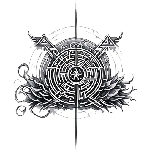 Labyrinth tattoo design idea