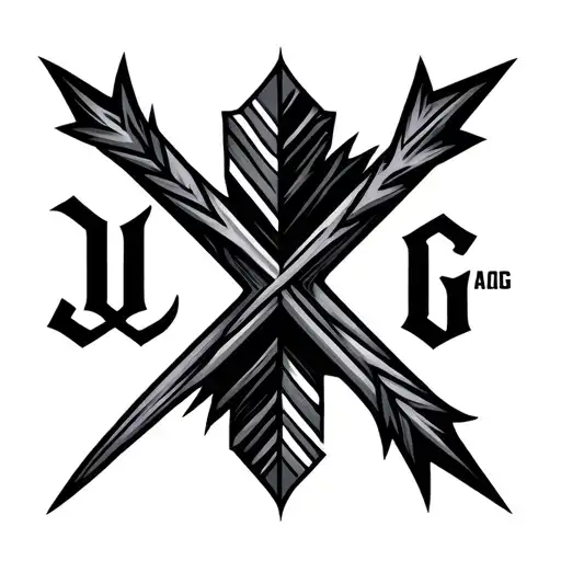 the avicii arrow symbol and in one side have initials WJG and the other IAG  tattoo design idea