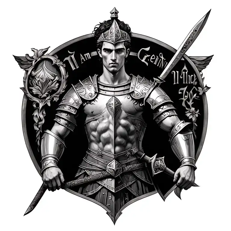 i am a gemini born in june 16th 1994 and i want a roman knight  tattoo design idea