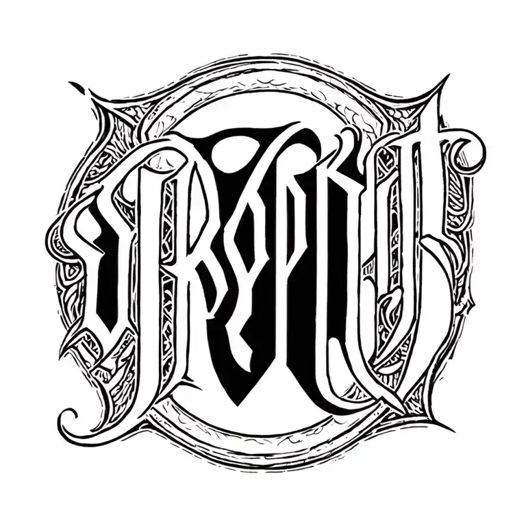 "Strength " ambigram tattoo design tattoo design idea