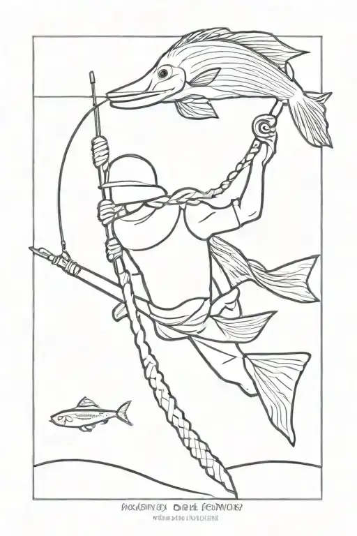 honor death of former marine and fisherman fishing tattoo design idea