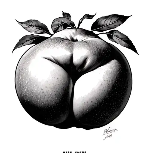 big booty peach tattoo design idea