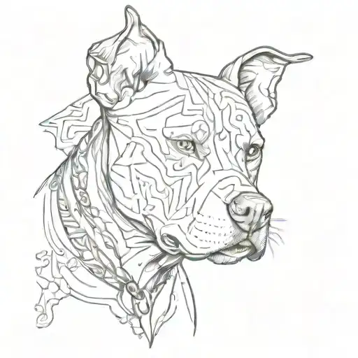 pitbull tattoo design idea