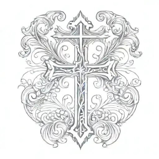 a cross tattoo on the back of the neck tattoo design idea
