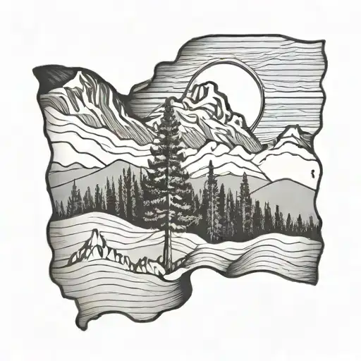 colorado flag with mountain  tattoo design idea