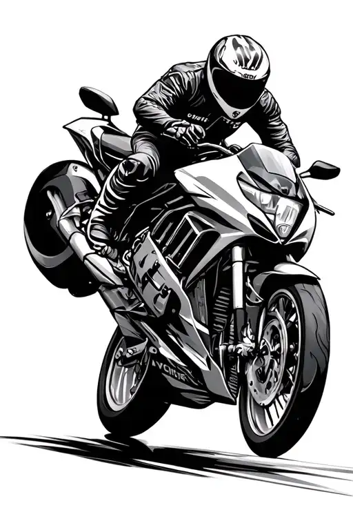 motor bike racing tattoo design idea