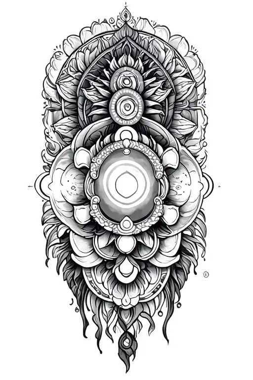 madness of adhd aligning chakras tattoo design idea