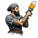 plasterer tattoo design idea