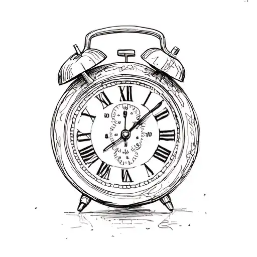 alarm clock set to 3am tattoo design idea