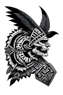 Aztec axolotol tattoo design idea