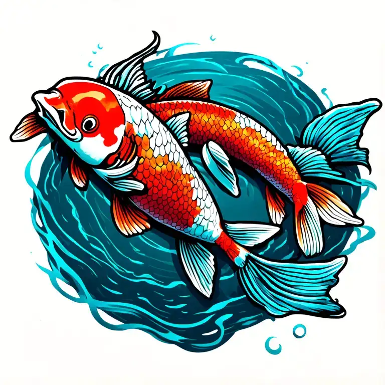 peces koi tattoo design idea