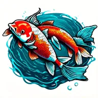 peces koi tattoo design idea