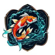 peces koi tattoo design idea