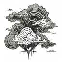 Akatsuki Cloud black lines tattoo design idea
