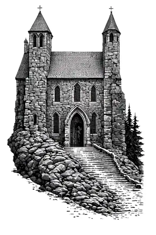 “on this rock I will build my church, and the gates of hell shall not prevail against it" tattoo design idea