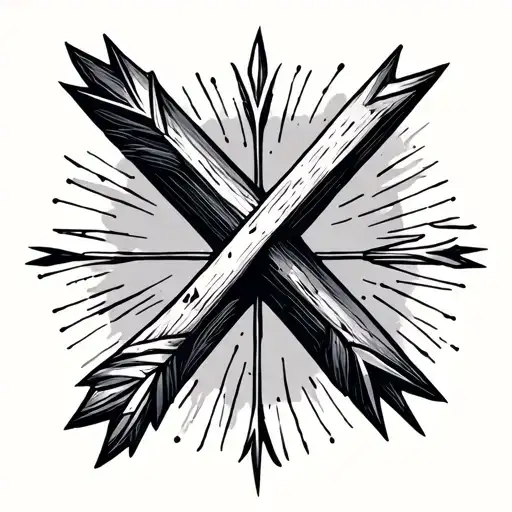 boho arrow with roman numerals tattoo design idea