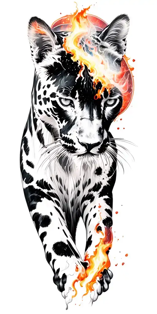 charcoal panther tattoo design idea