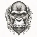 gorilla face tattoo design idea