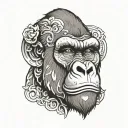 gorilla face tattoo design idea