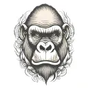 gorilla face tattoo design idea