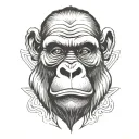gorilla face tattoo design idea