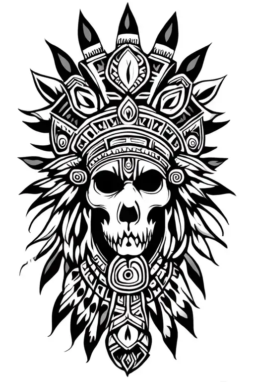 azteca tribal design tattoo design idea