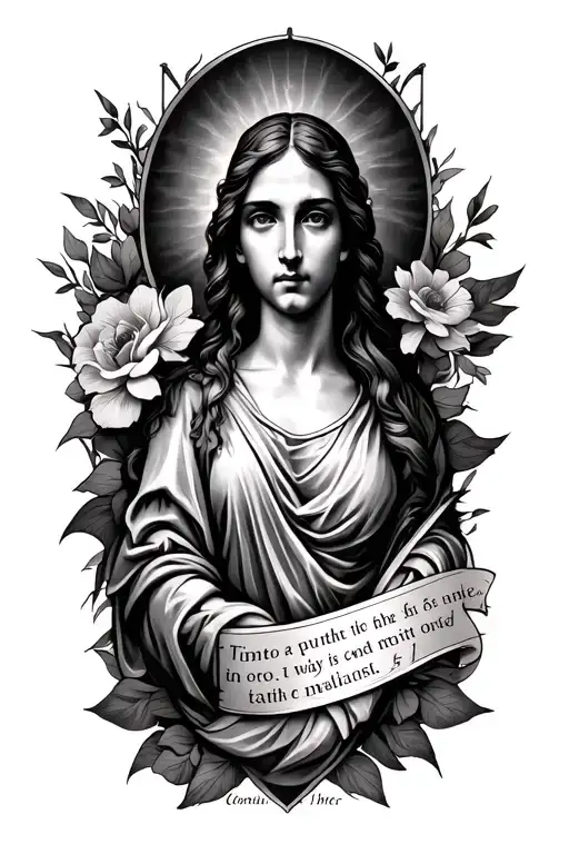 Generate picture of a arm tattoo about 1 Corinthians 13:4-7 tattoo design idea