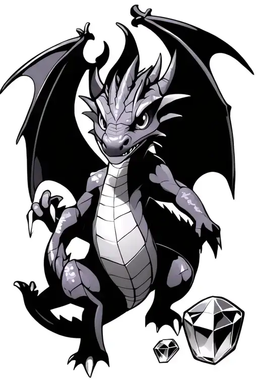 spyro the dragon catching gems tattoo design idea