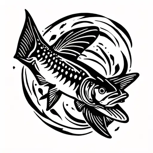 Trout tattoo design idea