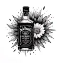 Jack daniels bottle tattoo design idea