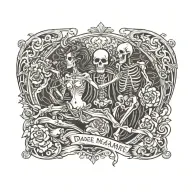 danse macabre renaissance inspired tattoo design idea