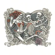 danse macabre renaissance inspired tattoo design idea