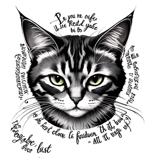Cat tattoo design with bible verse from proverbs 4:23 tattoo design idea