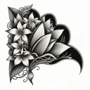 sydney opera house surrounded by aboriginal flowers tattoo design idea