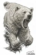 Angry White Kermode bear tattoo design idea