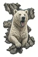 Angry White Kermode bear tattoo design idea
