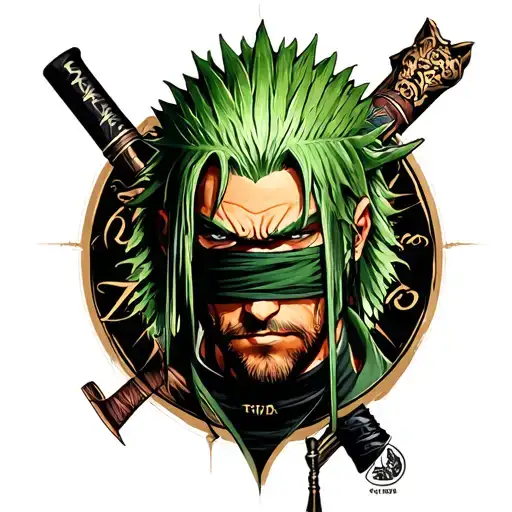 roronoa zoro logo tattoo design idea