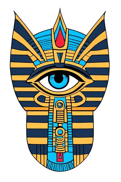 eye of ra, eye of horus, Egyptian garter thigh tattoo tattoo design idea