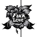 Fuck Love tattoo design idea