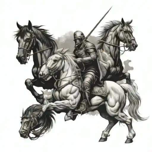 Four horseman of the apocalypse tattoo design idea
